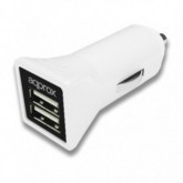 CARGADOR APPROX 2 USB MECHERO COCHE APPUSBCAR31W BLANCO*