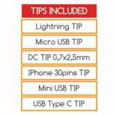 CARGADOR APPROX 2 USB+6TIPS TABLET/SMARTPHONE APPUATS*