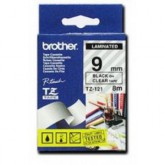 CINTA BROTHER ORIG.TZ121/E TRANSP./NEGRO 9MM