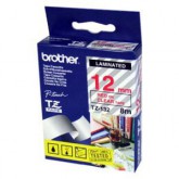 CINTA BROTHER ORIG.TZ132/E TRANSPAR./ROJO  12MM