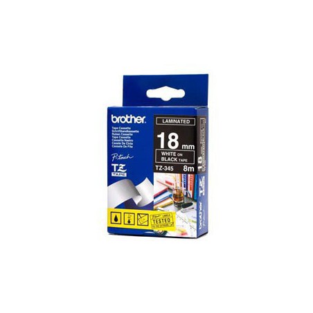 CINTA BROTHER ORIG.TZ345/E NEGRO/BLANCO 18MM