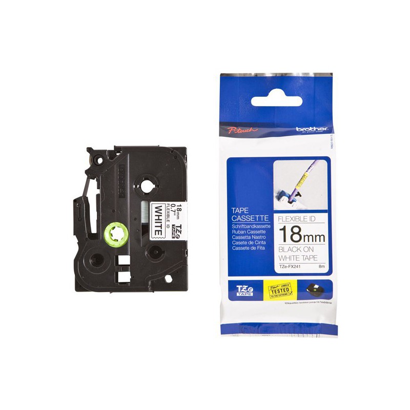 CINTA BROTHER ORIG.TZFX241 NEGRO/BLANCO 18MM
