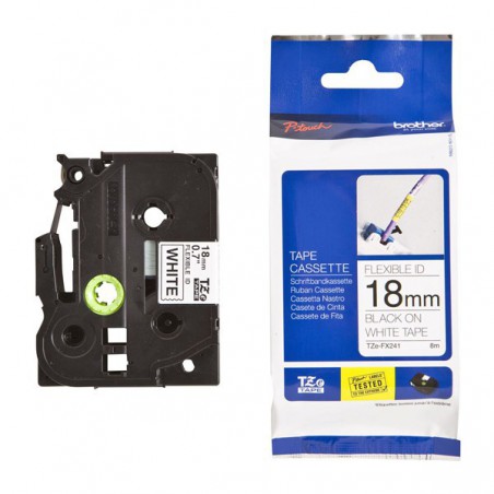 CINTA BROTHER ORIG.TZFX241 NEGRO/BLANCO 18MM