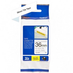 CINTA BROTHER AUTOLAMINADA ORIG.TZESL261 NEG./BLANCO 36MM 8M