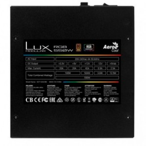 FUENTE ALIMENTACION AEROCOOL RGB 550W 80+ PLUS BRONZE