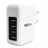 CARGADOR APPROX 4 USB ALIM.PARED APPUSBWALL4PW BLANCO*