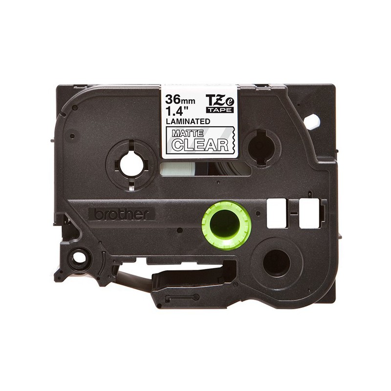 CINTA BROTHER LAMINADA ORIG.TZEM65 BLANCO/TRANSPAR. 36MM 8M