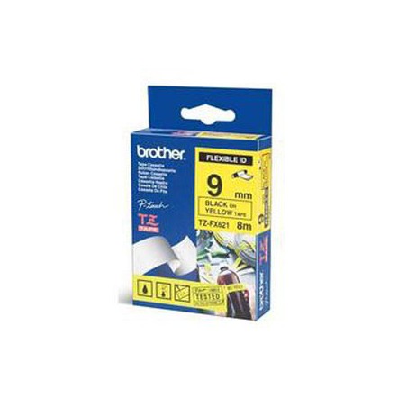 CINTA BROTHER ORIG.TZFX621/E AMARILLO/NEGRO 9MM