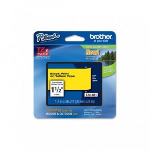 CINTA BROTHER ORIG.TZE661 AMARILLO/NEGRO  36MM