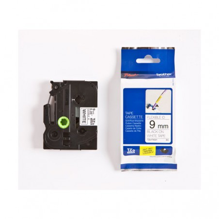 CINTA BROTHER ORIG.TZEFX221 BLANCO/NEGRO 9MM