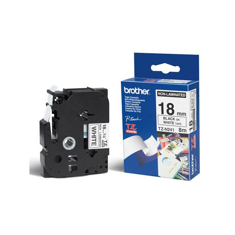 CINTA BROTHER ORIG.TZEN241 NEGRO/BLANCO 18 MM