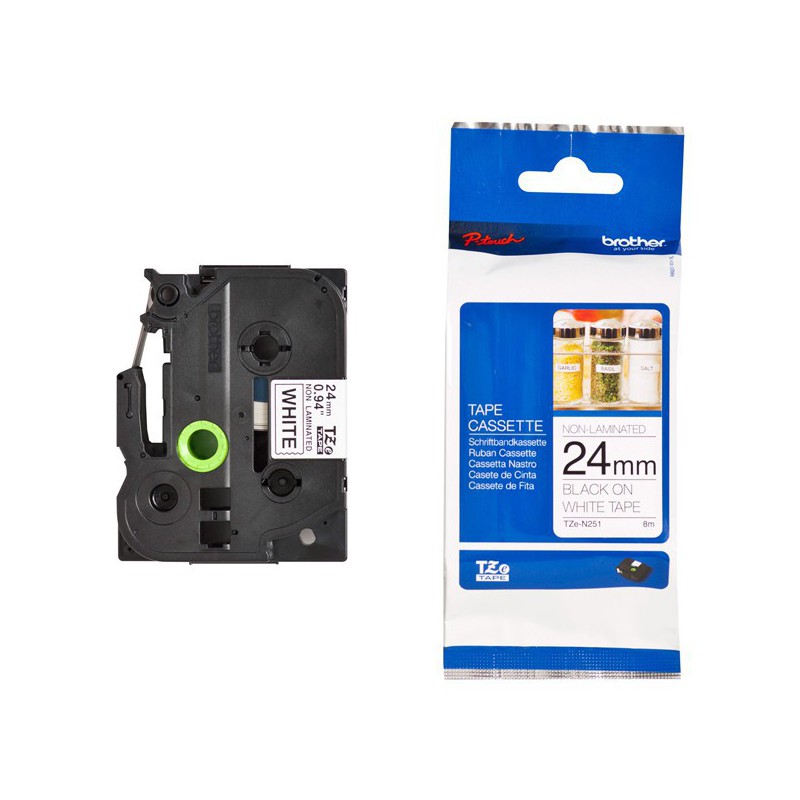 CINTA BROTHER ORIG.TZEN251 NEGRO/BLANCO 24 MM