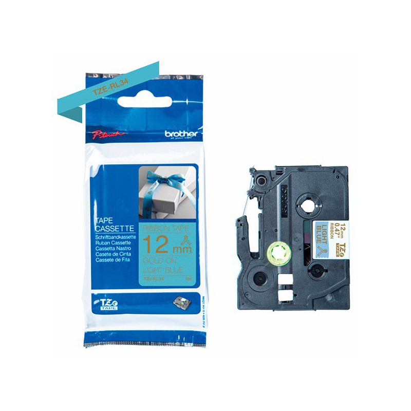 CINTA BROTHER ORIG.TZERL34 DORADO/AZUL CLARO NO ADHESI.12MM
