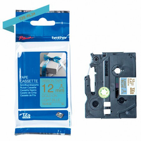 CINTA BROTHER ORIG.TZERL34 DORADO/AZUL CLARO NO ADHESI.12MM