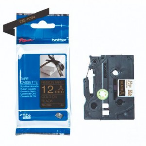 CINTA BROTHER ORIG.TZER334 DORADO/NEGRO NO ADHESI.12MM