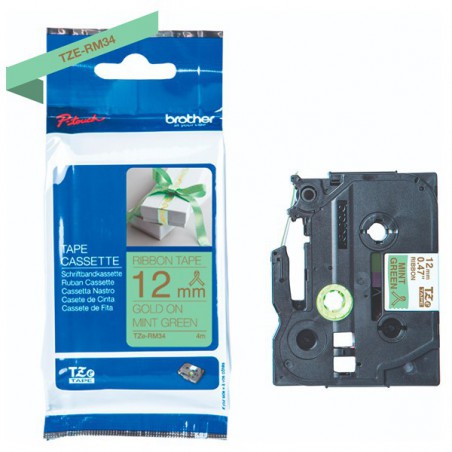 CINTA BROTHER ORIG.TZERM34 DORADO/VERDE MENTA NO ADHESI.12MM