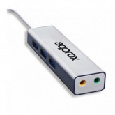 ADAPTADOR SONIDO APPROX USB 5.1 + HUB 3X USB 3.0 APPUSB51HUB