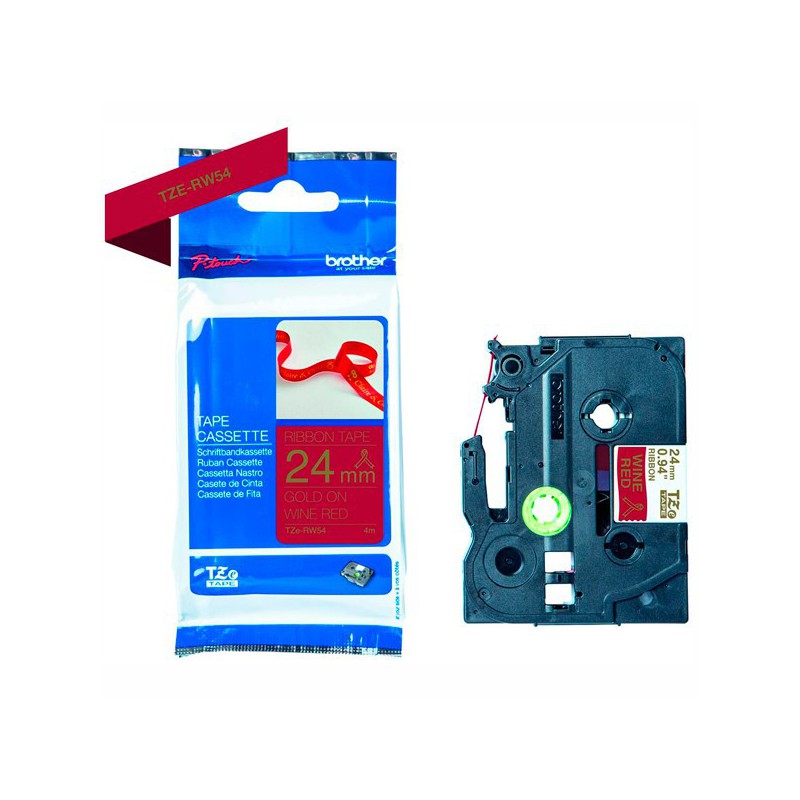 CINTA BROTHER ORIG.TZERW54 DORADO/ROJO OSCURO NO ADHESI.24MM