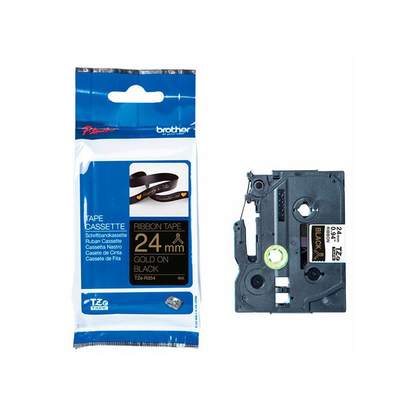 CINTA BROTHER ORIG.TZER354 DORADO/NEGRO NO ADHESI.24MM