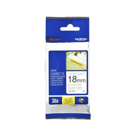 CINTA BROTHER ORIG.TZES241 NEGRO/BLANCO SUPERADHESIVAS