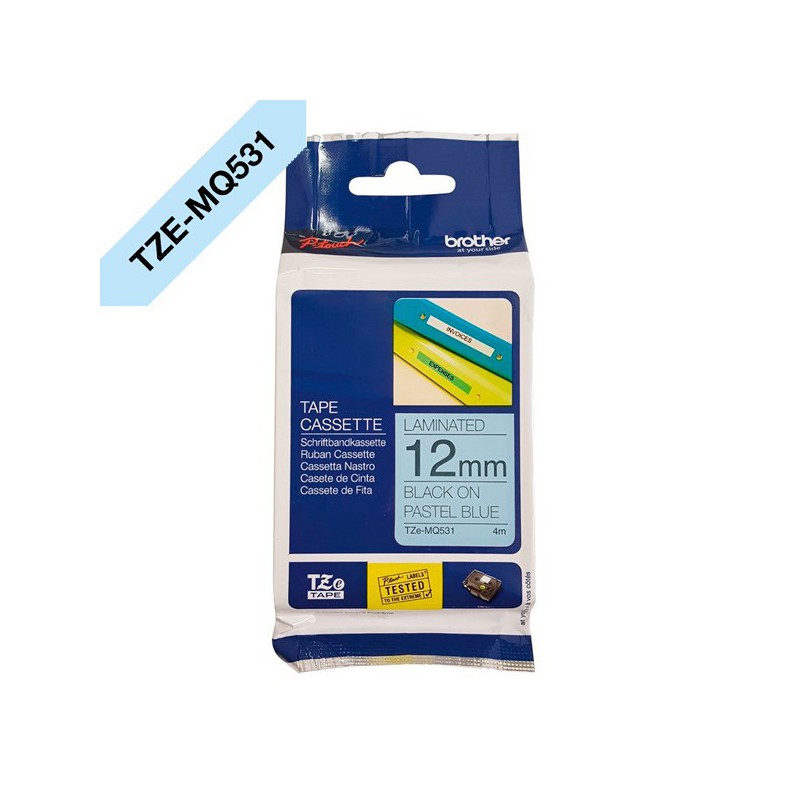 CINTA BROTHER ORIG.TZEMQ531 AZUL/NEGRO 12MM