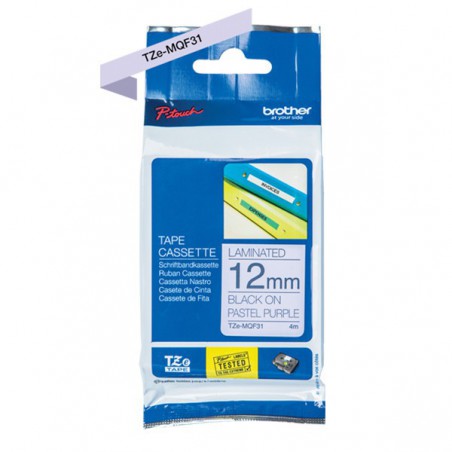 CINTA BROTHER ORIG.TZEMQF31 LILA/NEGRO 12MM