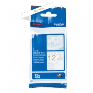 CINTA BROTHER ORIG.TZER234 BLANCO/DORADO NO ADHESIVA 12MM