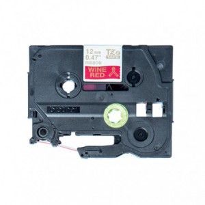 CINTA BROTHER ORIG.TZERW34 ROJO OSCURO/DORADO NO ADHESI.12MM