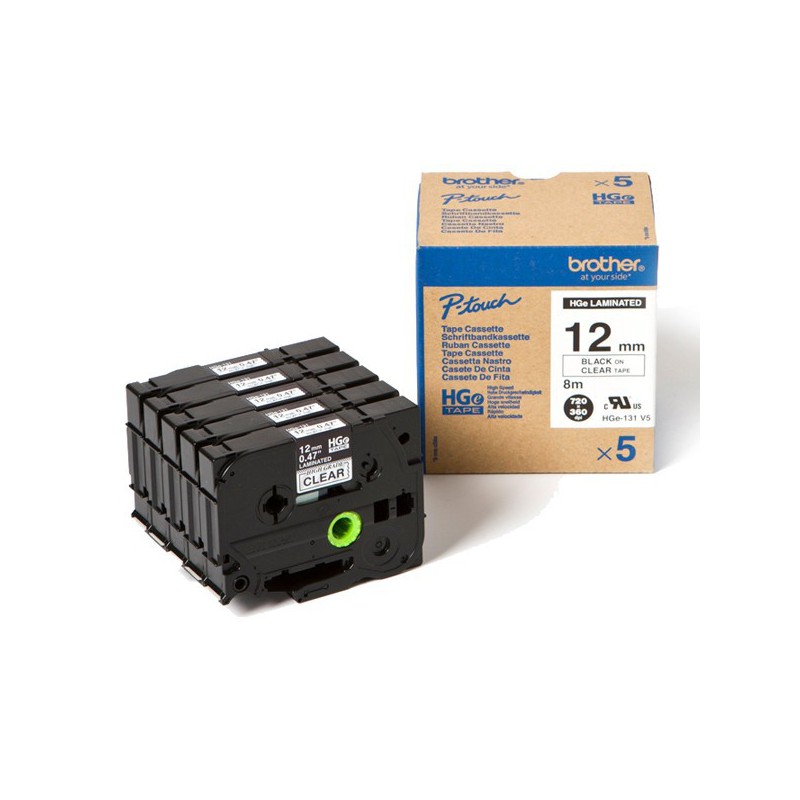 CINTA BROTHER ORIG.HGE131V5 NEGRO/TRANSP.12 MM