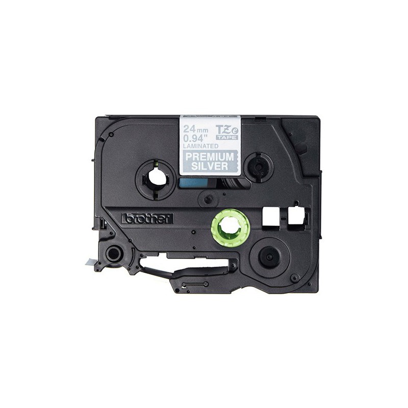 CINTA BROTHER ORIG.TZEPR955 PLATA PREMIUM/BLANCO 24MM
