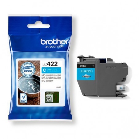 INK JET BROTHER ORIG LC422C HASTA 550 PAG. CYAN