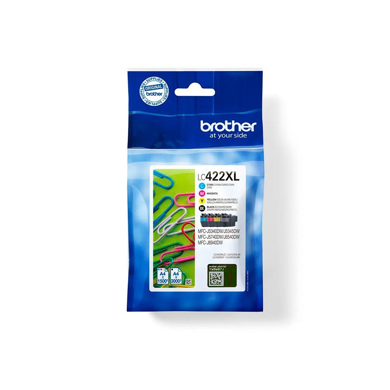 PACK INK JET BROTHER ORIG LC422XLVAL PACK 4  COLORES