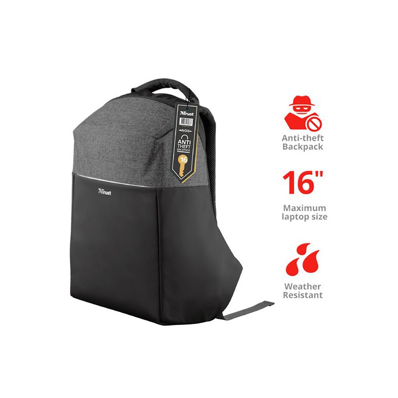 MOCHILA TRUST NOX ANTIRROBO 16"  23083