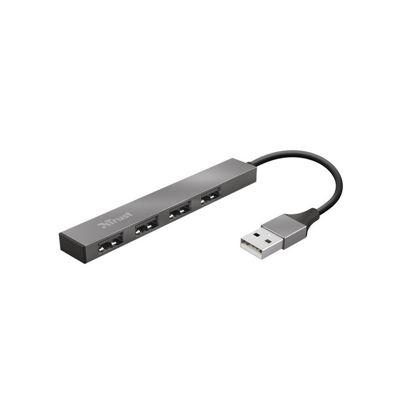HUB TRUST HALYX ALUMINIUM 4-PORT MINI USB  23786