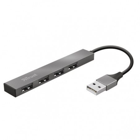 HUB TRUST HALYX ALUMINIUM 4-PORT MINI USB  23786