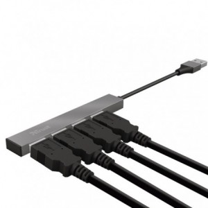 HUB TRUST HALYX ALUMINIUM 4-PORT MINI USB  23786