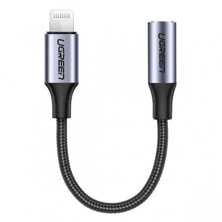 CABLE LIGHTNING A JACK F 3.5MM - 10CM - ALUMINIO - UGREEN