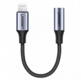 CABLE LIGHTNING A JACK F 3.5MM - 10CM - ALUMINIO - UGREEN