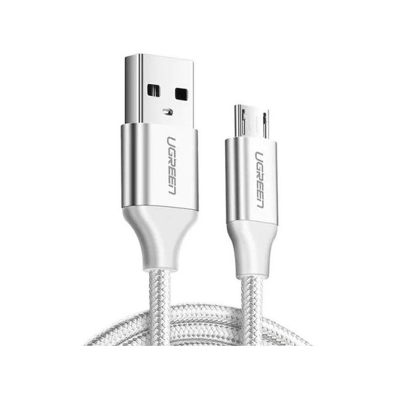 CABLE USB 2.0 A MICRO USB 2A-2M-NYLON-PLATA - UGREEN