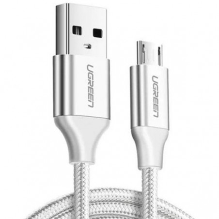 CABLE USB 2.0 A MICRO USB 2A-2M-NYLON-PLATA - UGREEN