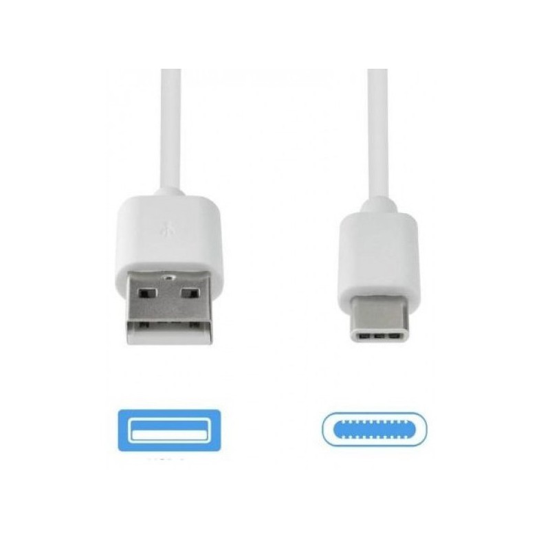 CABLE USB-USB TIPO-C  BULK BLANCO 1 MTR
