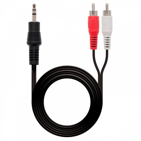 CABLE NANOCABLE JACK 3.5 MACHO - RCA MACHO/ 1.5M/ NEGRO