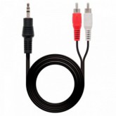 CABLE NANOCABLE JACK 3.5 MACHO - RCA MACHO/ 1.5M/ NEGRO