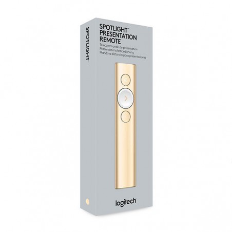PUNTERO LOGITECH SPOTLIGHT UNIVERSAL OPERATIVO HASTA 30M ORO