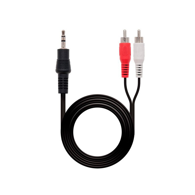 CABLE MULTIMEDIA JACK 3.5 MM M/2 X RCA M 5 MTRTS.