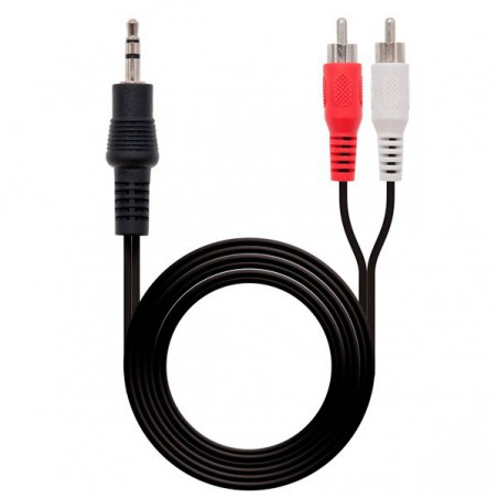 CABLE MULTIMEDIA JACK 3.5 MM M/2 X RCA M 5 MTRTS.