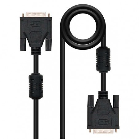 CABLE NANOCABLE DVI DUAL MACHO-MACHO 3 MTR NEGRO