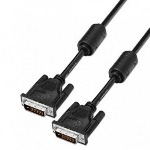 CABLE NANOCABLE DVI DUAL MACHO-MACHO 3 MTR NEGRO