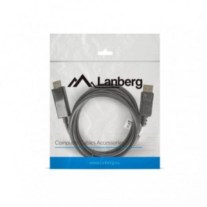 CABLE DISPLAYPORT MACHO A HDMI MACHO LANBERG 1.8MTS