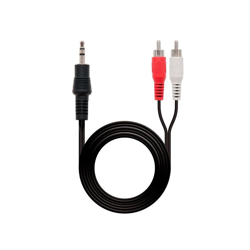 CABLE NANOCABLE JACK 3.5 MACHO - 2X RCA MACHO/ 3 MTR./ NEGRO